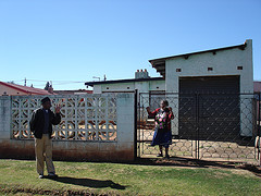 John Mahapa outside PK Leballo's House